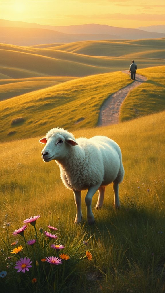 sheep wandering in wilderness
