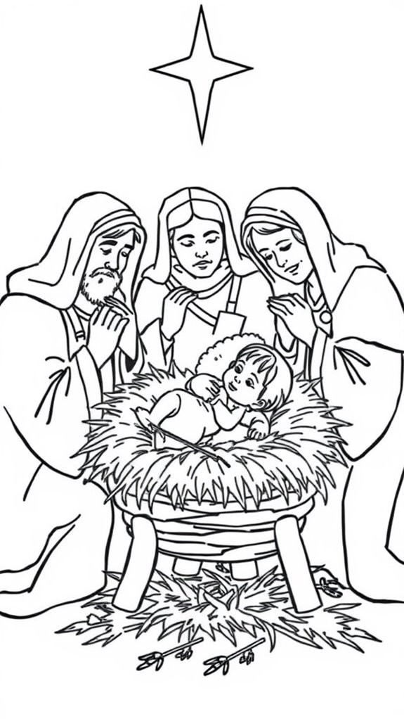 shepherds adore baby jesus