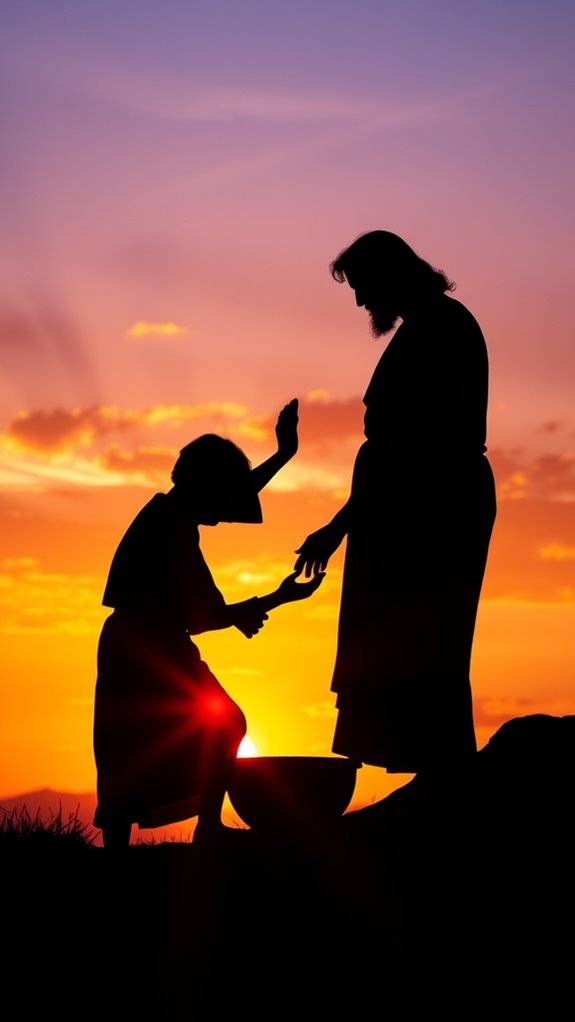 silhouette of jesus washing