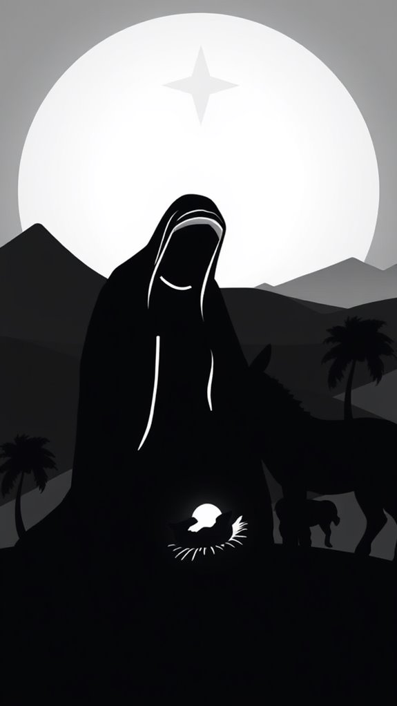 silhouette of nativity scene