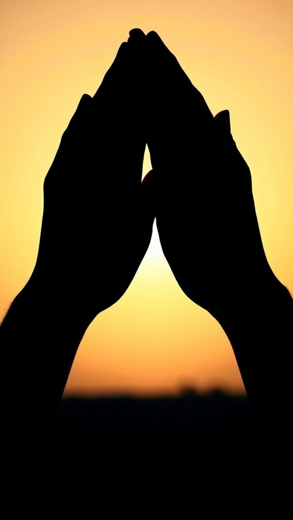 silhouette of praying hands