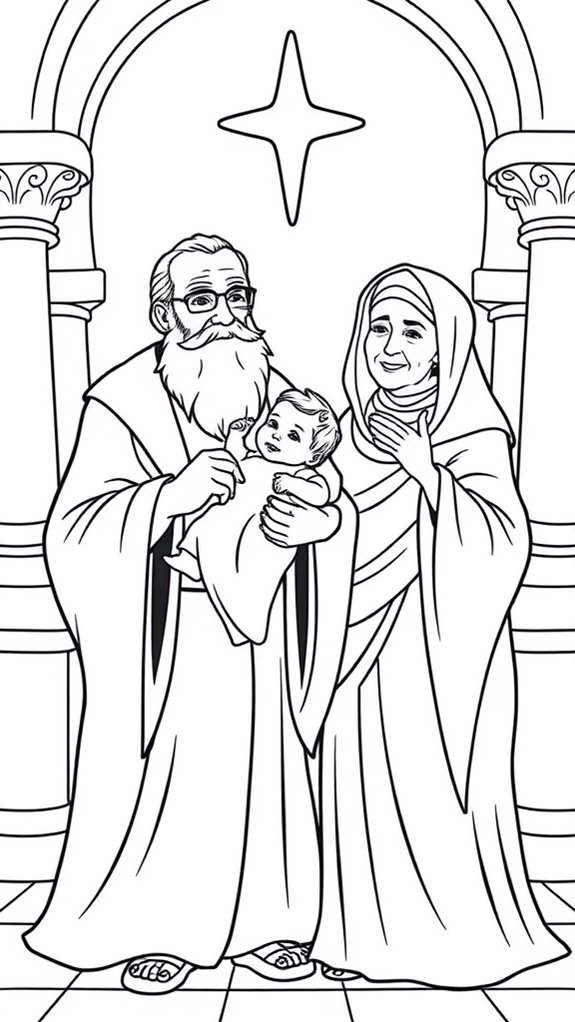 simeon and anna coloring page