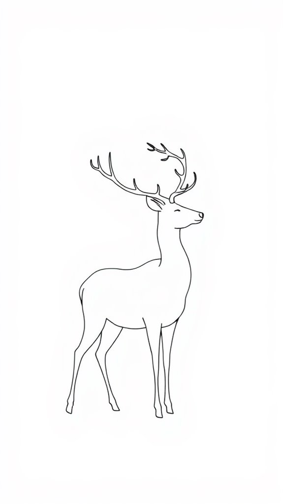 simple reindeer line drawing