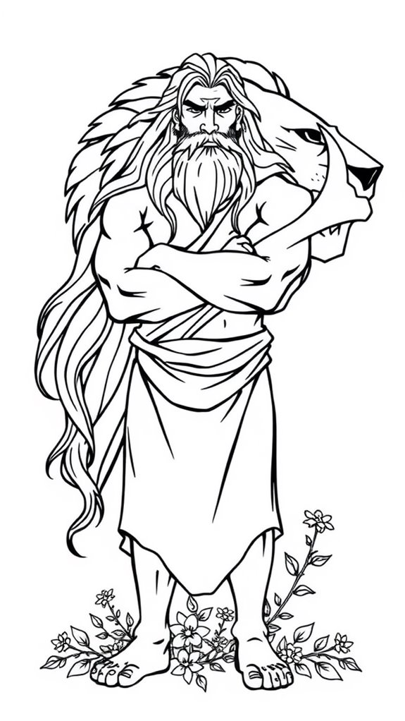 simple samson coloring page