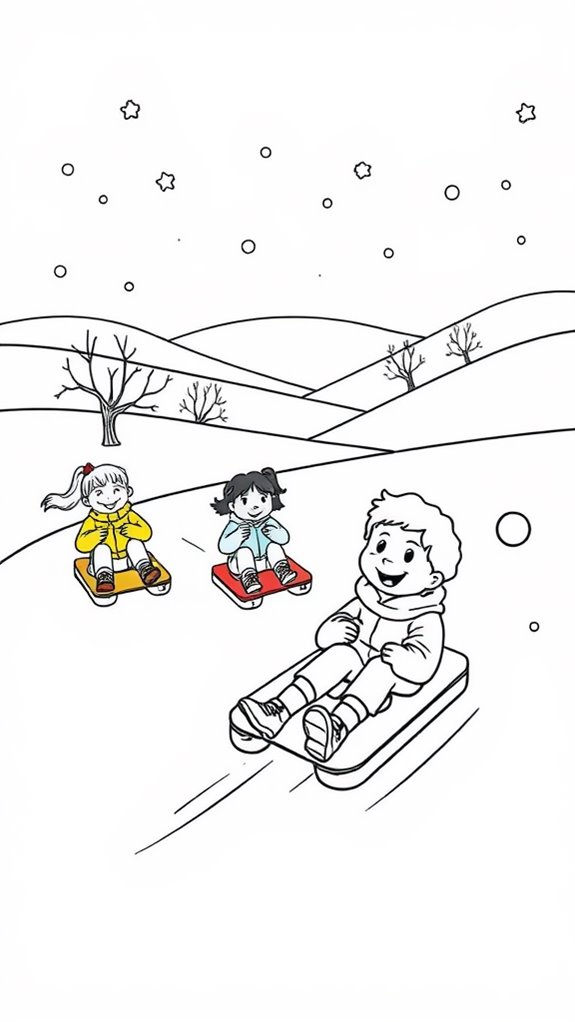 sledding kids winter fun