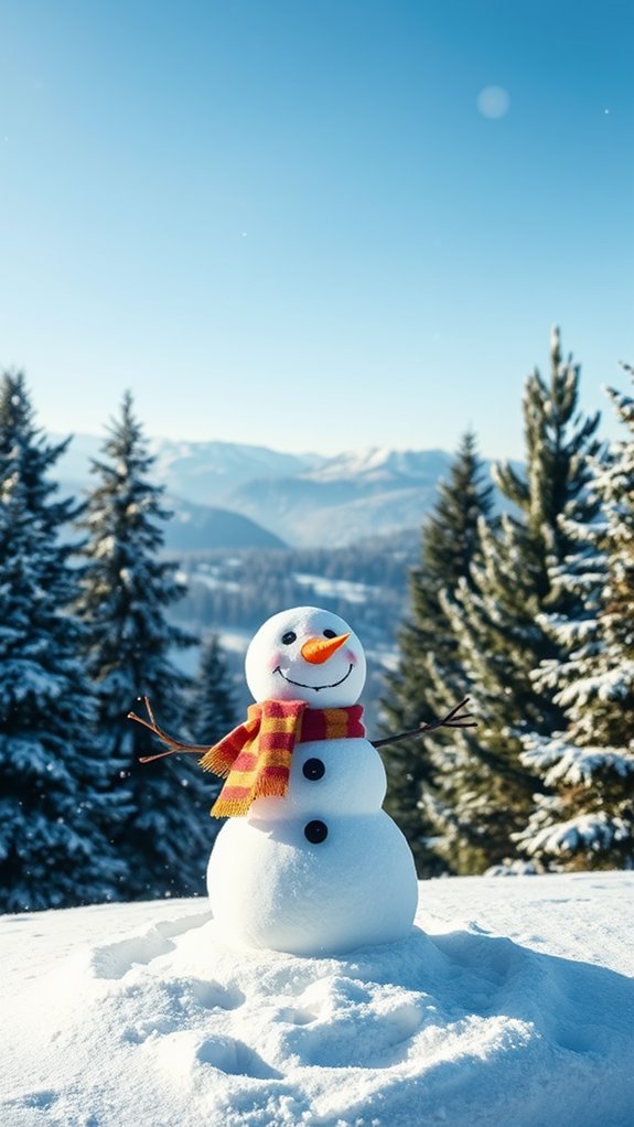 snowman in nature backdrop