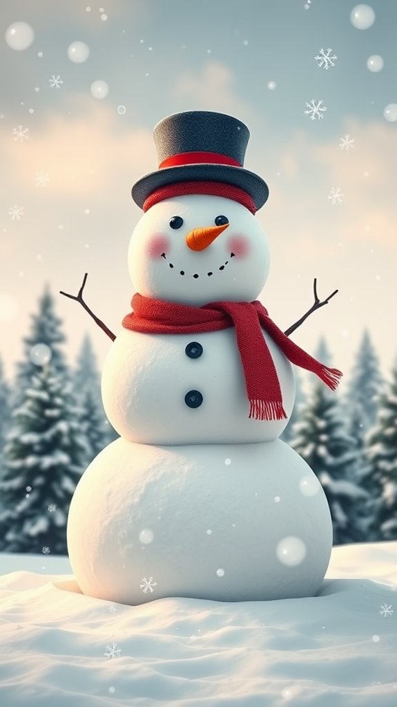 snowman winter scene illustration