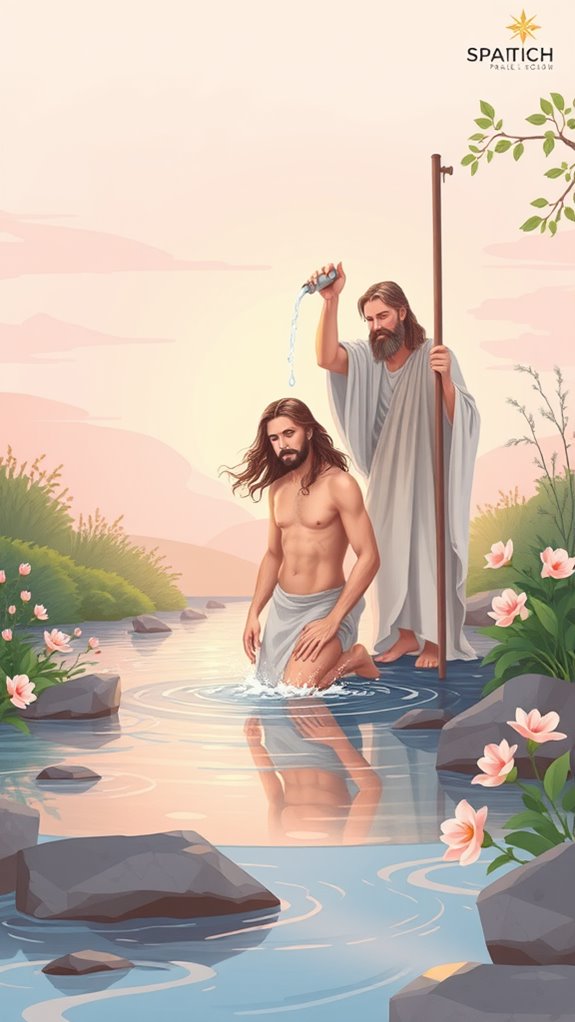soft pastel baptism scene