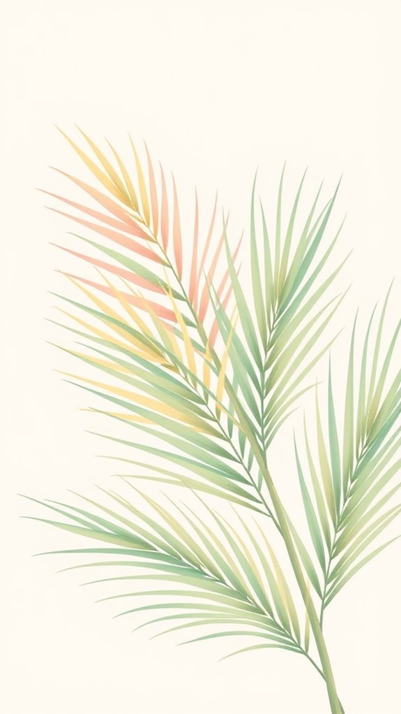 soft pastel palm illustrations