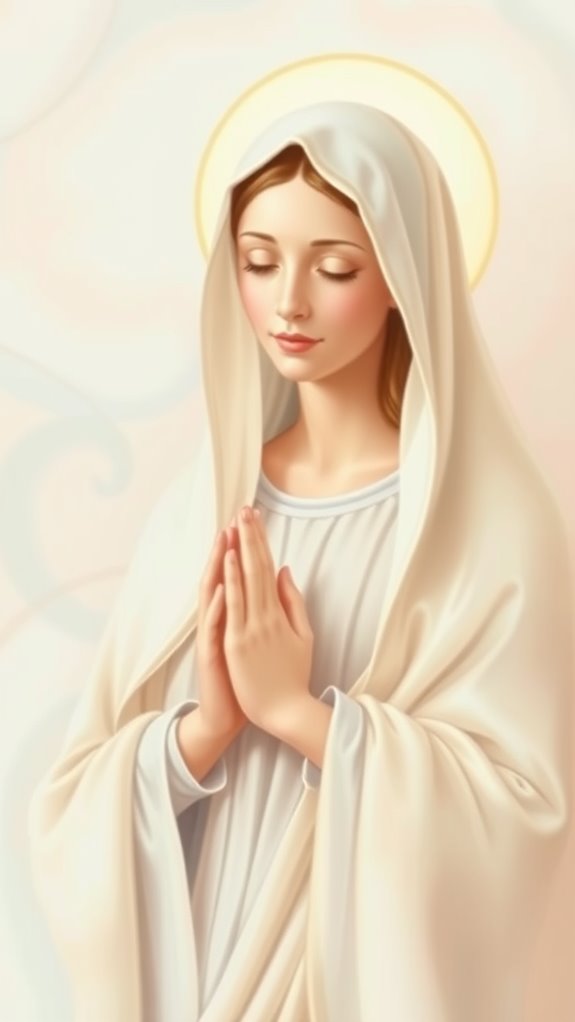 soft pastel virgin mary