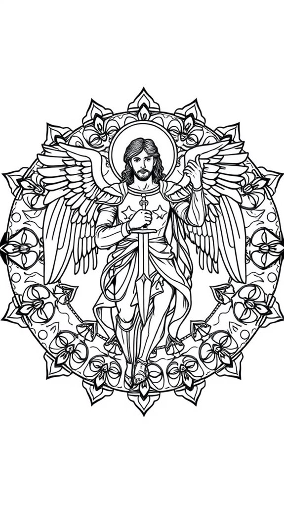 st michael mandala coloring