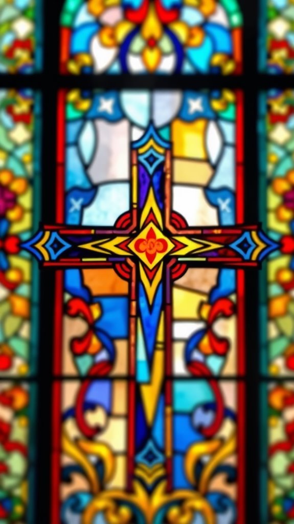 stained glass cross painting
