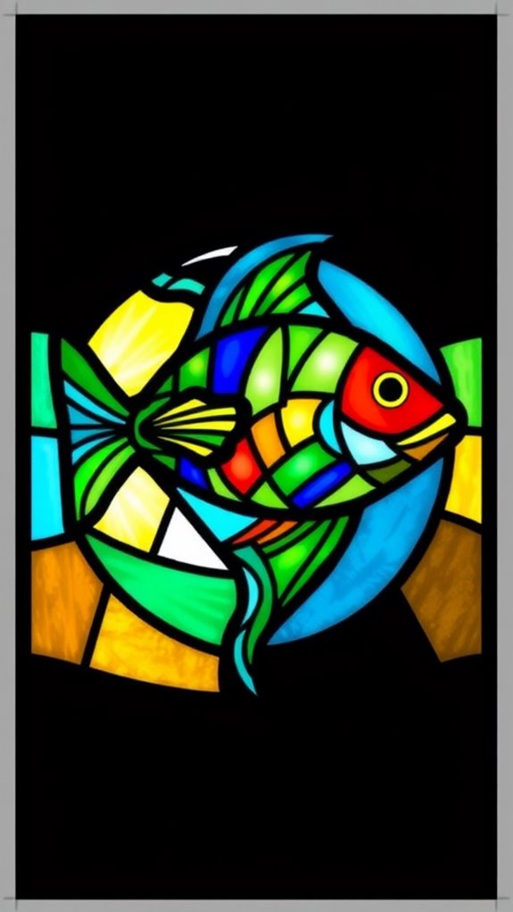 stained glass fish symbol