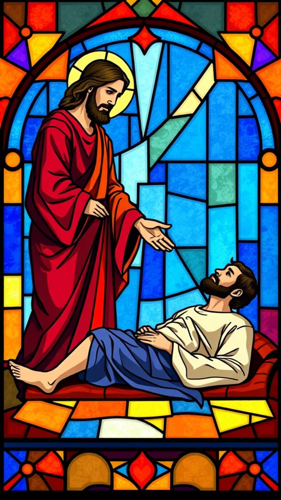 stained glass paralyzed healing
