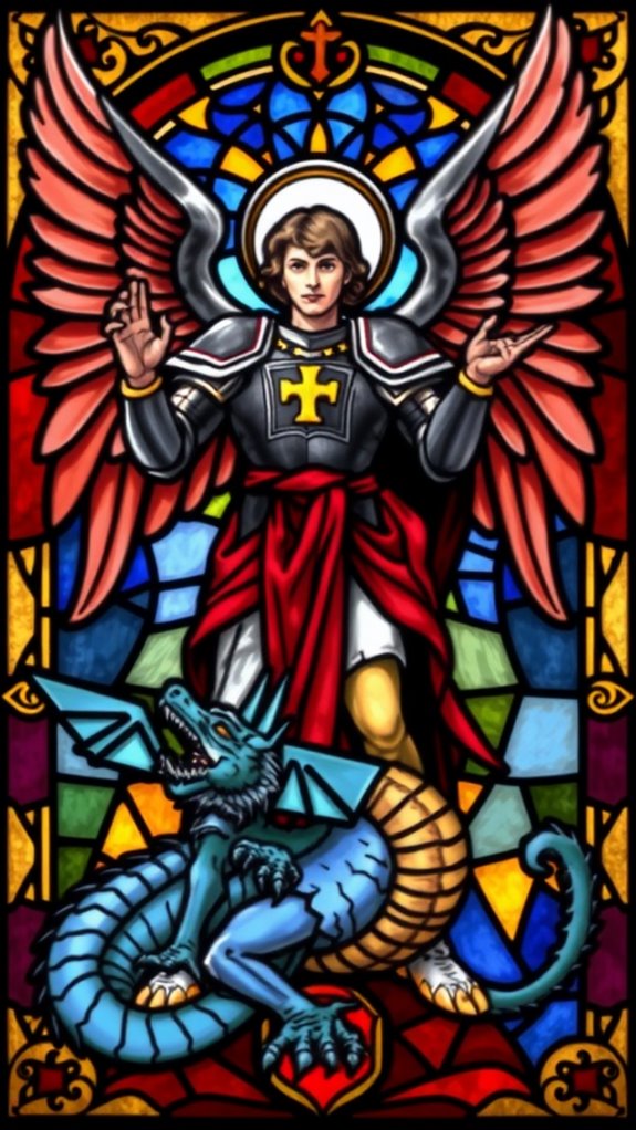 stained glass st michael art