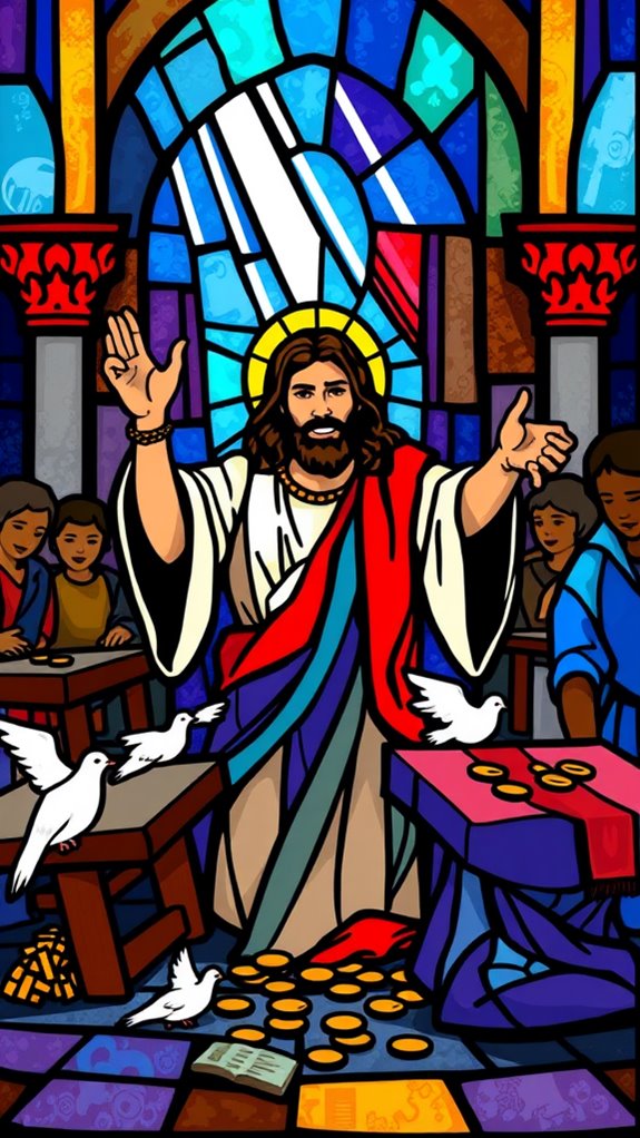 stained glass temple cleansing