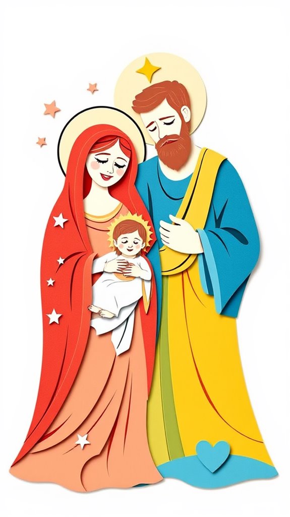 stylized holy family clipart