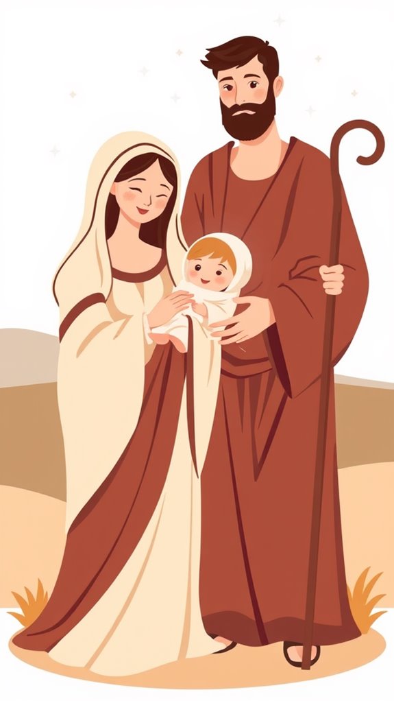 stylized holy family clipart