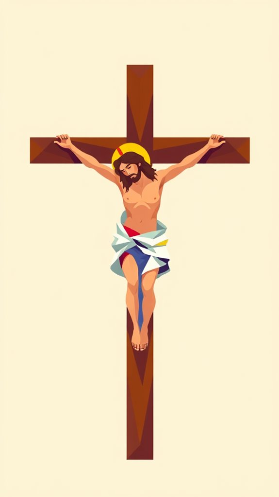 stylized jesus crucifixion artwork