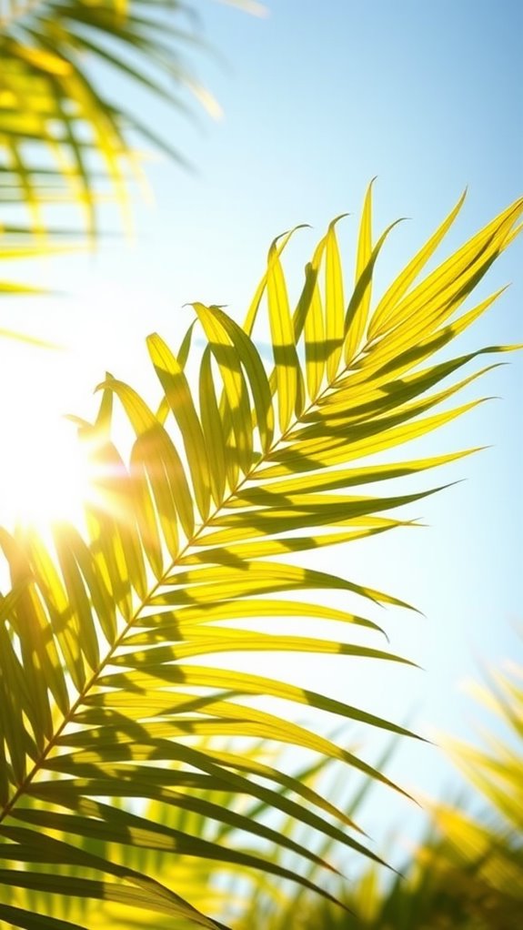 sunlit palm leaf symbolism