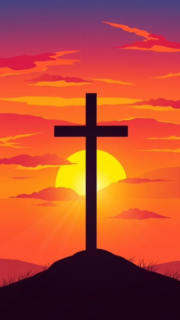 sunrise cross jesus light