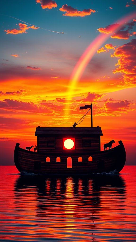 sunset over noah s ark
