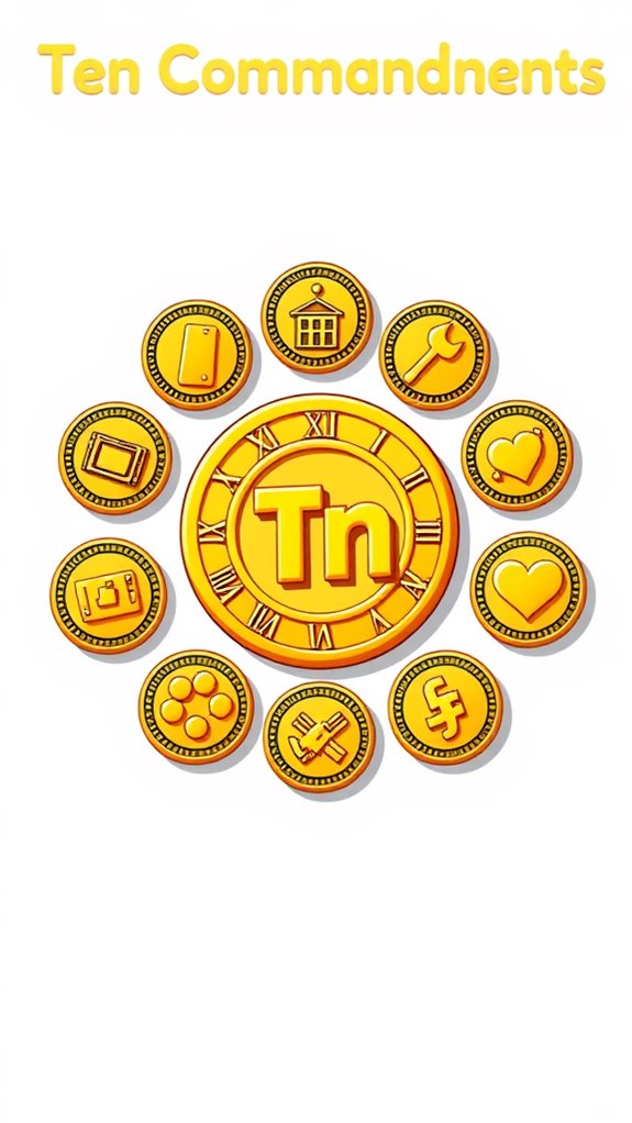 symbolic coins commandments clipart