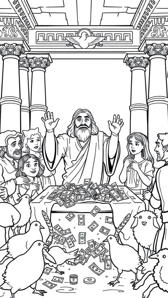 temple cleansing coloring activity