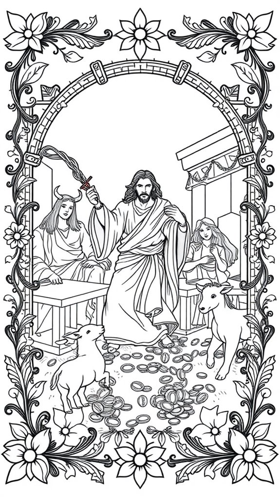 temple cleansing coloring page