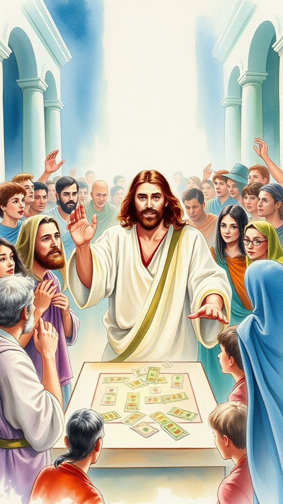 temple cleansing watercolor artwork