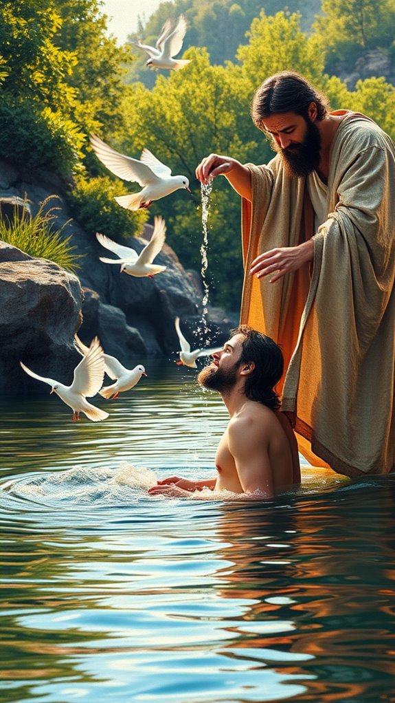 textured canvas jesus baptism