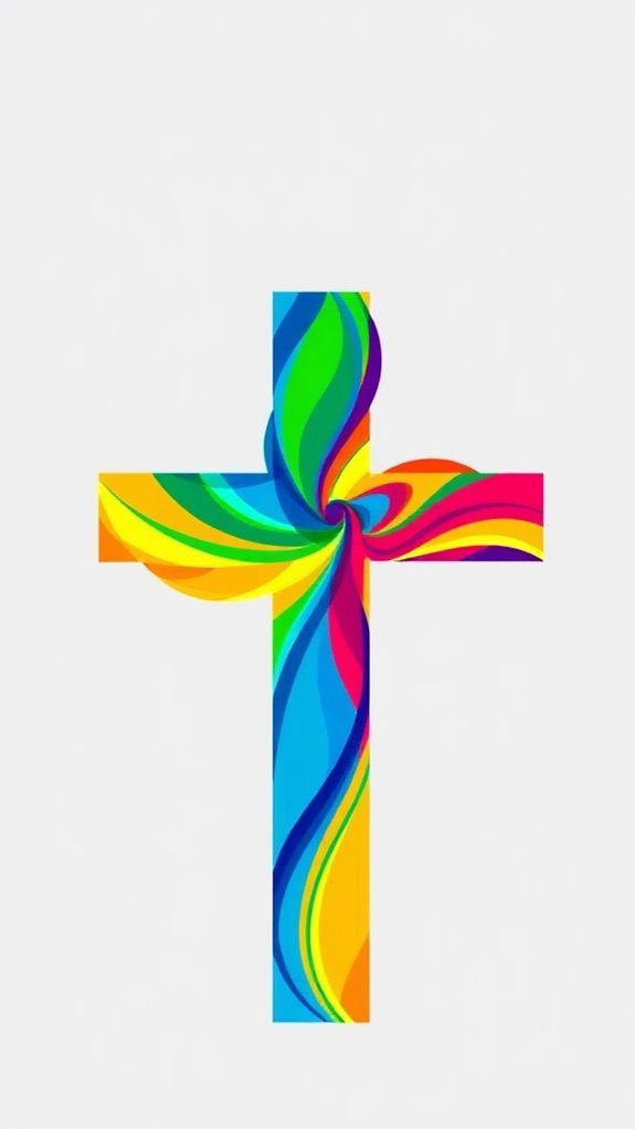 vibrant abstract cross design
