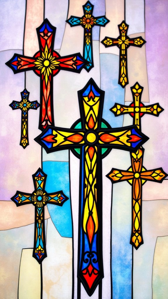 vibrant acrylic cross artwork