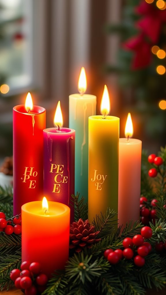 vibrant advent candle display