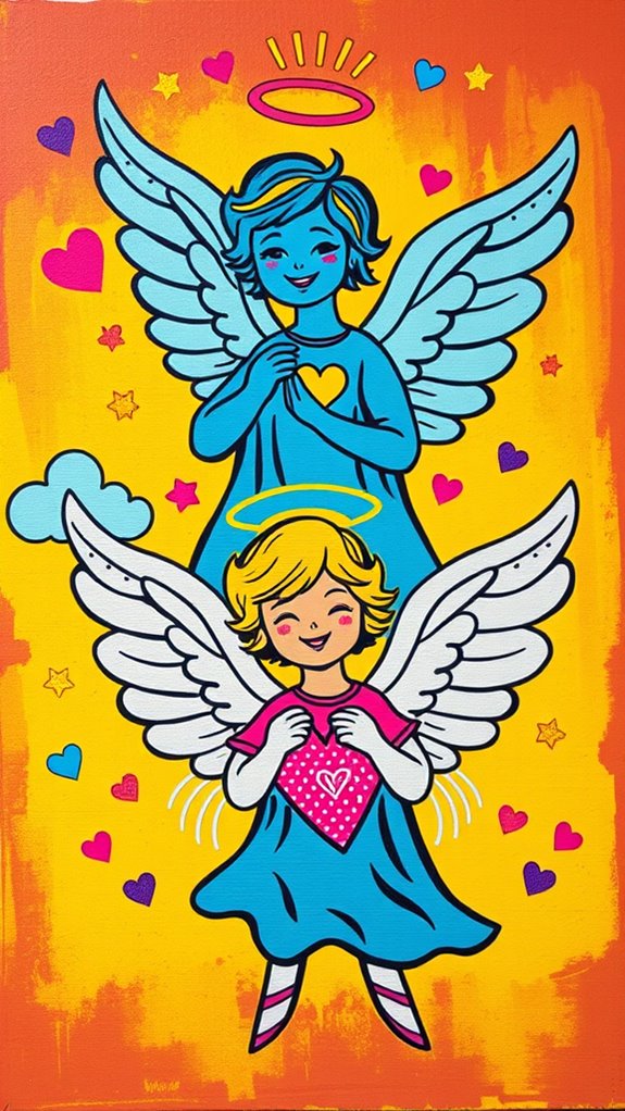 vibrant angelic pop art