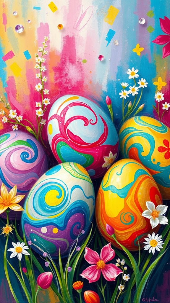 vibrant artistic egg designs