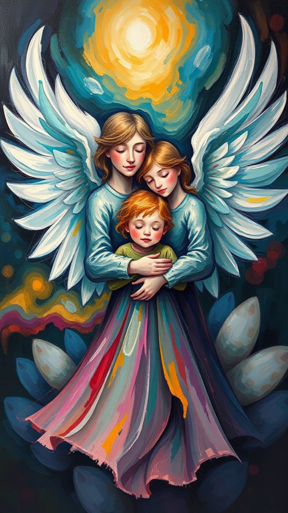 vibrant celestial protectors depicted
