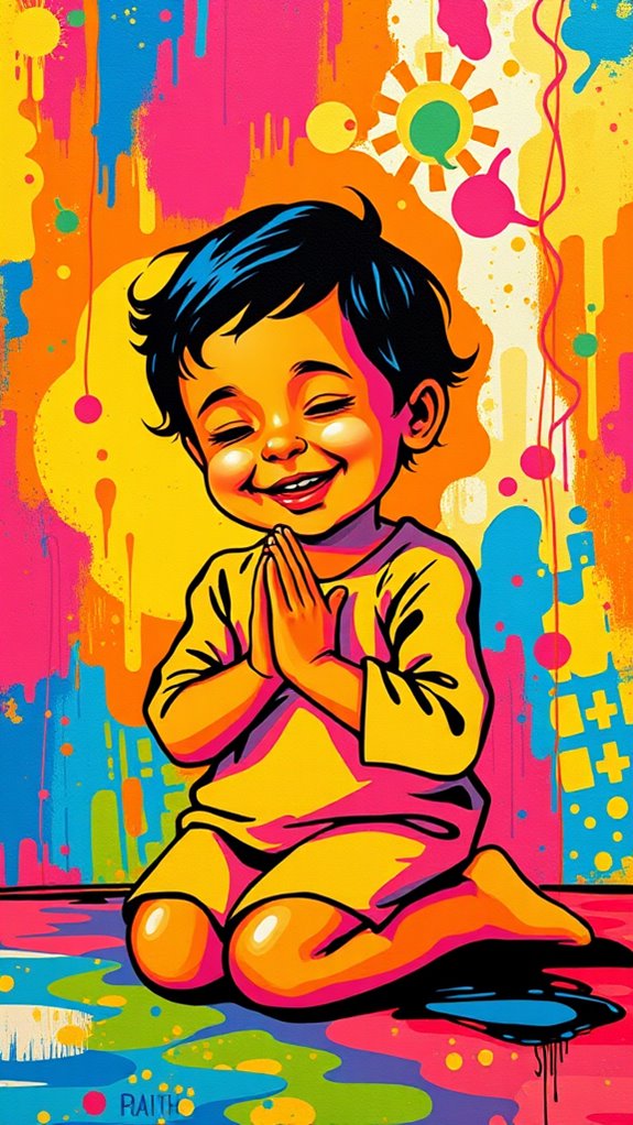 vibrant child prayer artwork