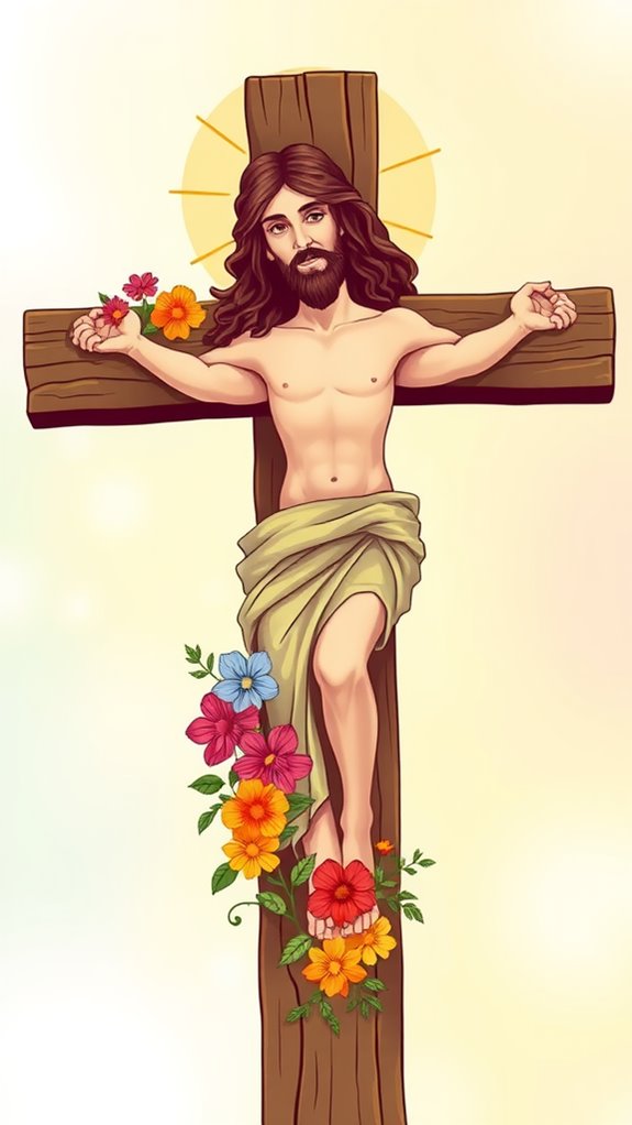 vibrant crucifixion artwork clipart