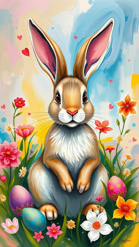 vibrant easter bunny artwork