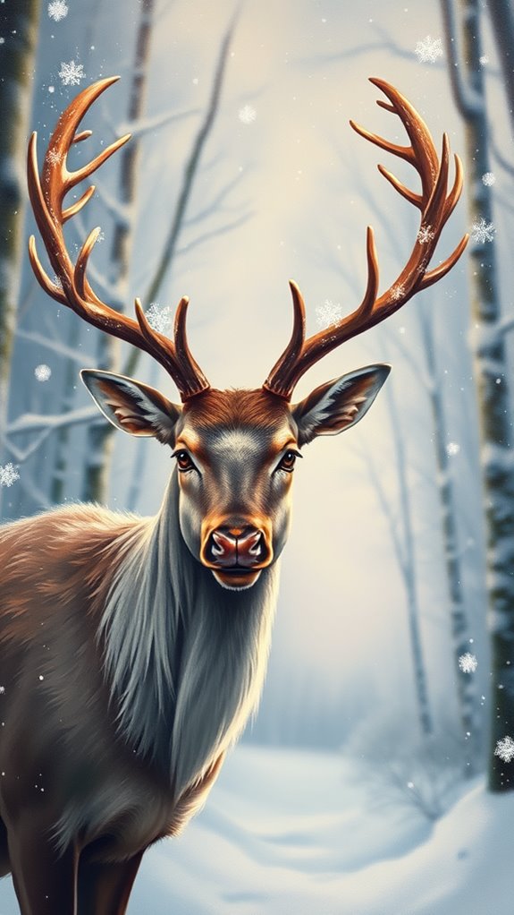 vibrant festive reindeer artwork