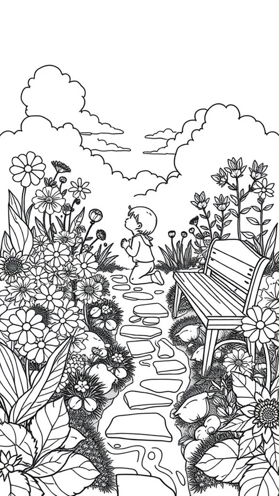 vibrant garden coloring activity