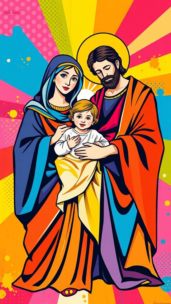 vibrant holy family art
