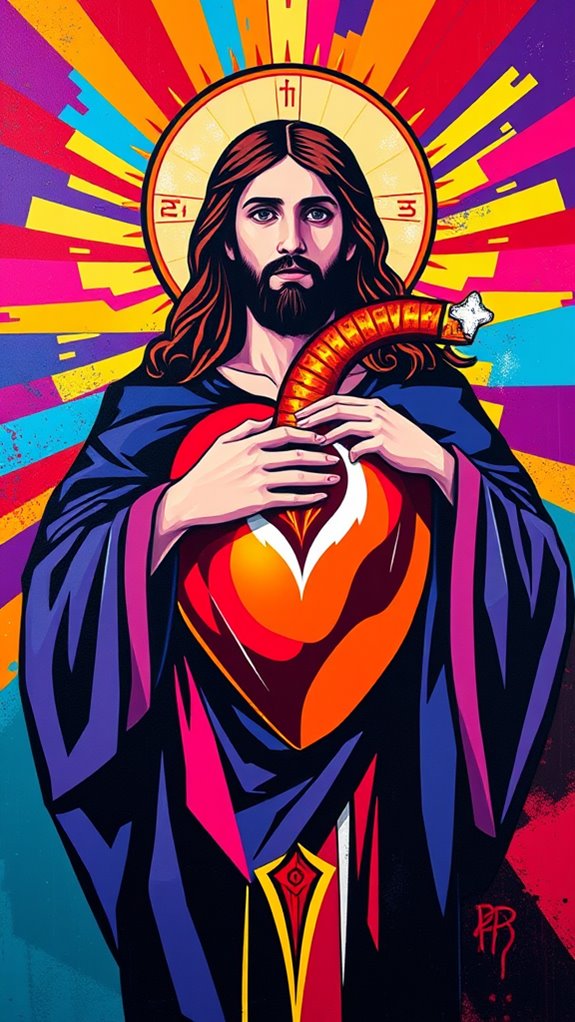 vibrant jesus pop art