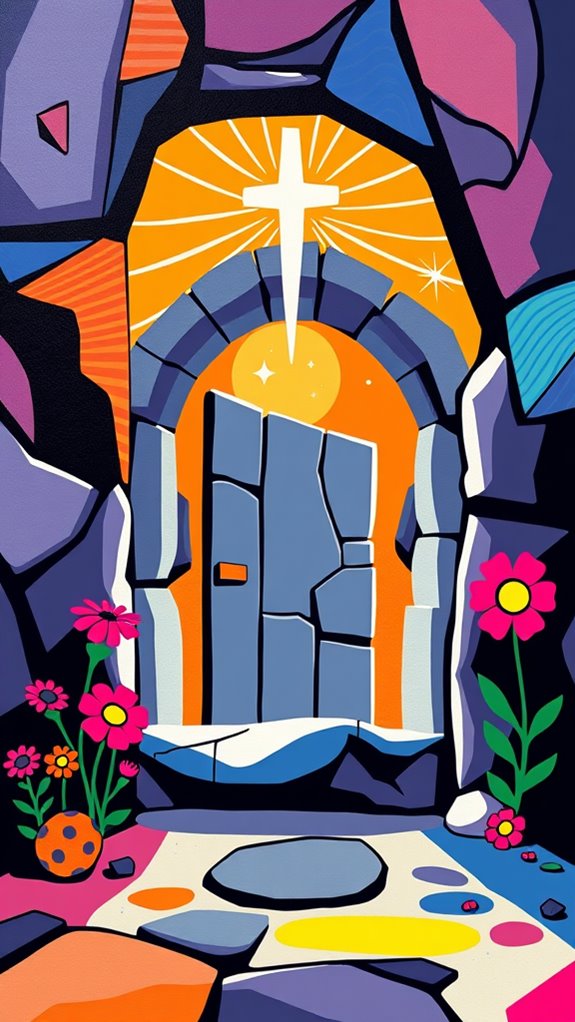vibrant jesus tomb artwork