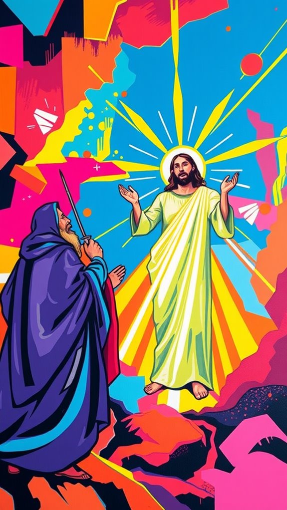 vibrant jesus transfiguration artwork