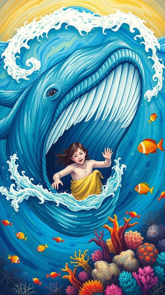 vibrant jonah and whale