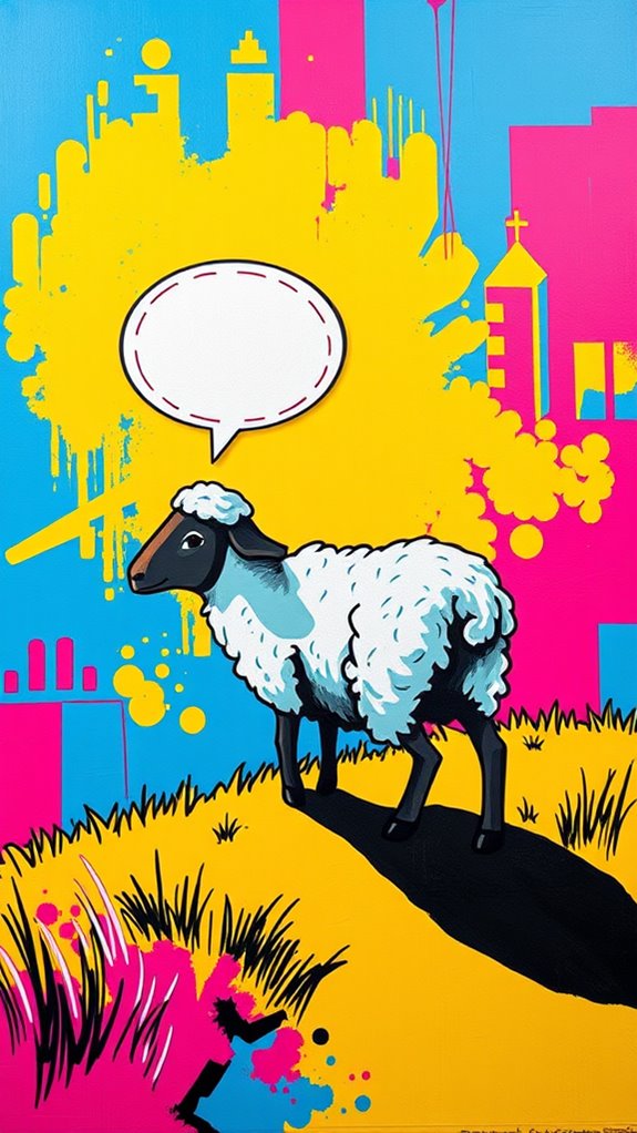 vibrant lost sheep artwork