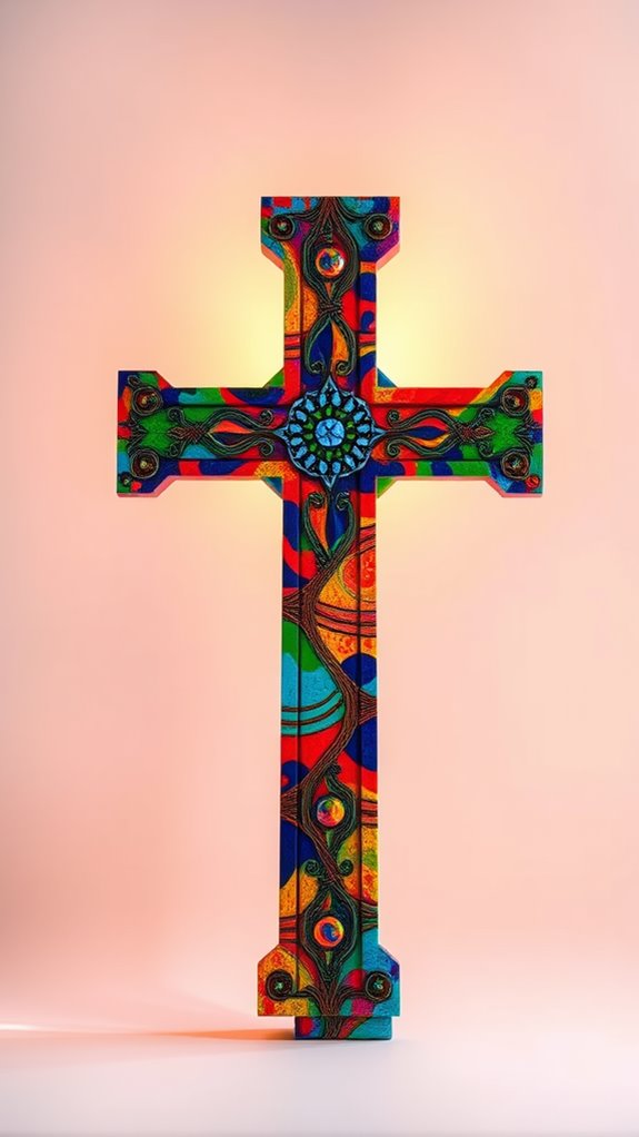 vibrant multicolored cross symbol