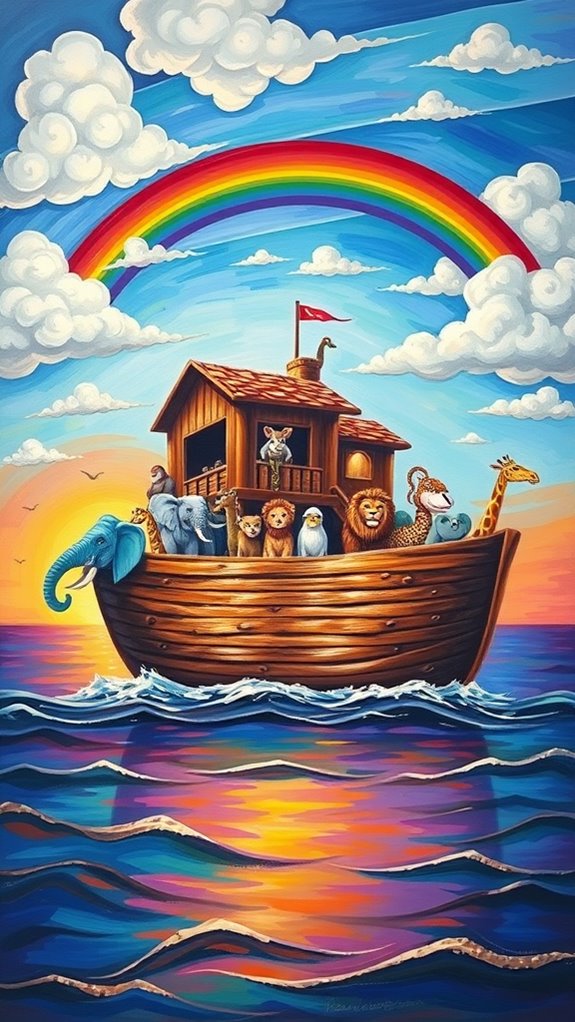 vibrant noah s ark artwork